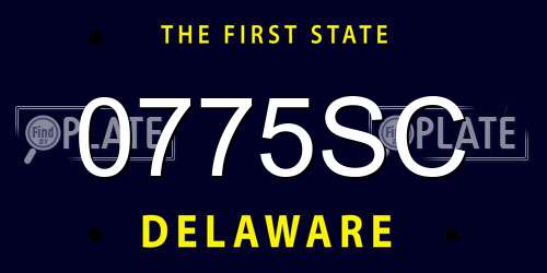 0775SC Delaware License Plate