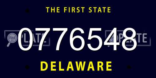 0776548 Delaware License Plate