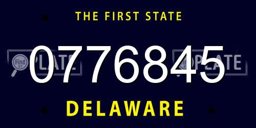 0776845 Delaware License Plate