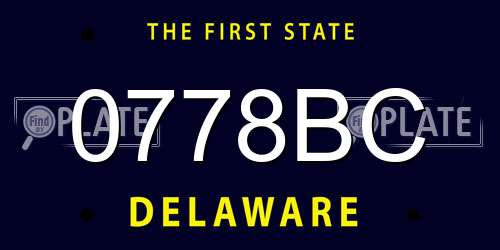 0778BC Delaware License Plate