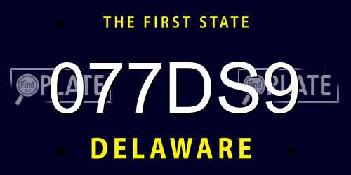 077DS9 Delaware License Plate