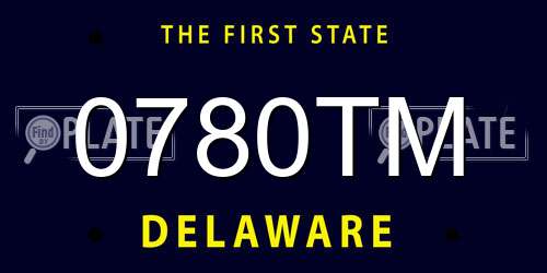 0780TM Delaware License Plate
