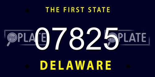 07825 Delaware License Plate