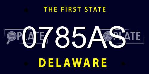 0785AS Delaware License Plate