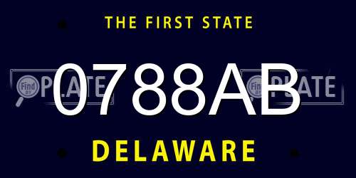 0788AB Delaware License Plate