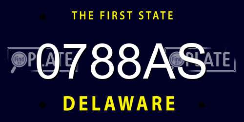 0788AS Delaware License Plate
