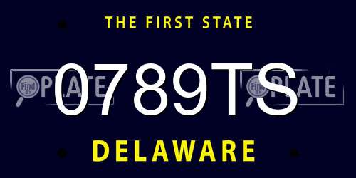 0789TS Delaware License Plate