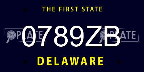 0789ZB Delaware License Plate