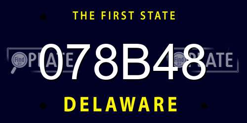 078B48 Delaware License Plate