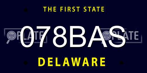 078BAS Delaware License Plate