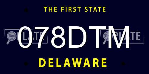 078DTM Delaware License Plate