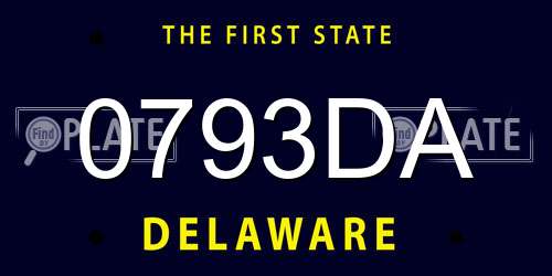 0793DA Delaware License Plate