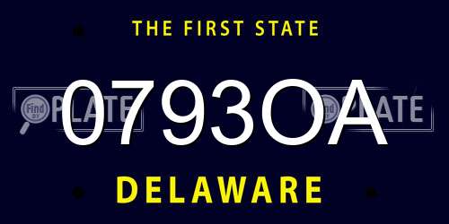 0793OA Delaware License Plate