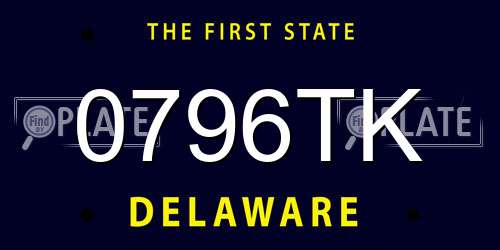 0796TK Delaware License Plate