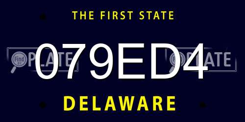 079ED4 Delaware License Plate
