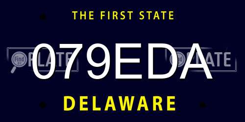 079EDA Delaware License Plate