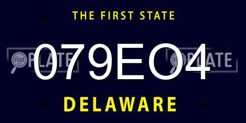 079EO4 Delaware License Plate