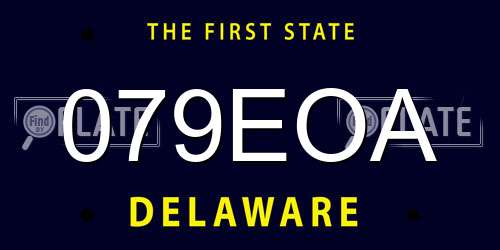 079EOA Delaware License Plate
