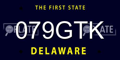 079GTK Delaware License Plate