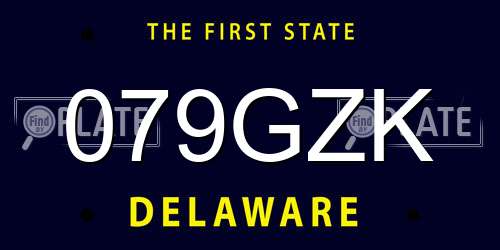 079GZK Delaware License Plate