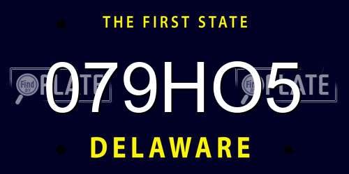079HO5 Delaware License Plate