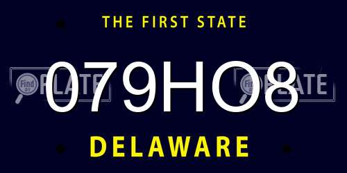 079HO8 Delaware License Plate