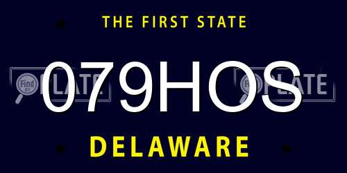 079HOS Delaware License Plate
