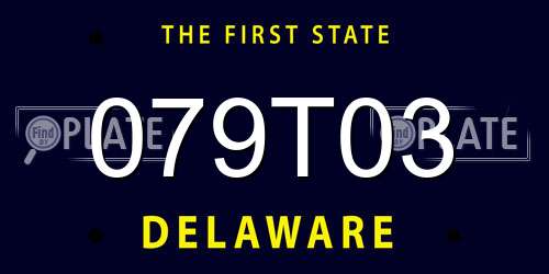 079T03 Delaware License Plate