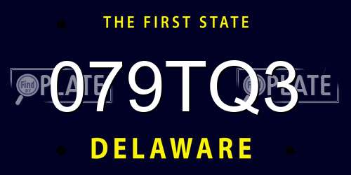 079TQ3 Delaware License Plate