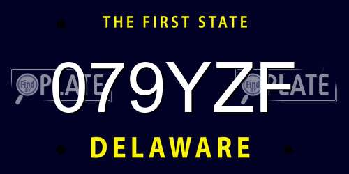 079YZF Delaware License Plate