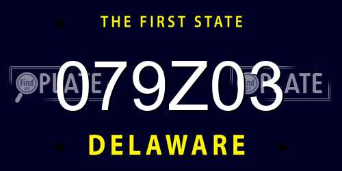 079Z03 Delaware License Plate