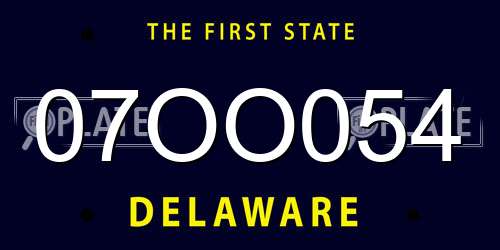 07OO054 Delaware License Plate