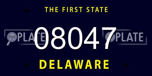 08047 Delaware License Plate