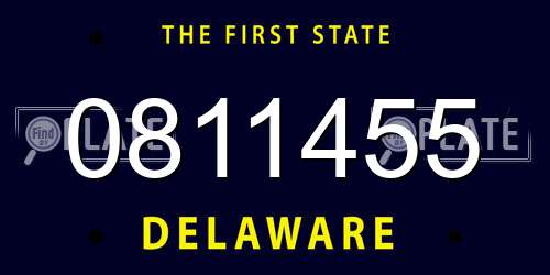 0811455 Delaware License Plate