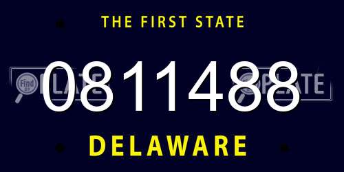0811488 Delaware License Plate
