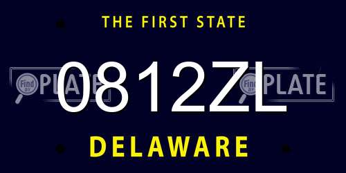 0812ZL Delaware License Plate