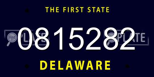 0815282 Delaware License Plate