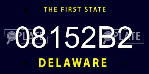 08152B2 Delaware License Plate