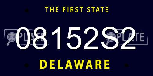 08152S2 Delaware License Plate