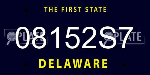 08152S7 Delaware License Plate