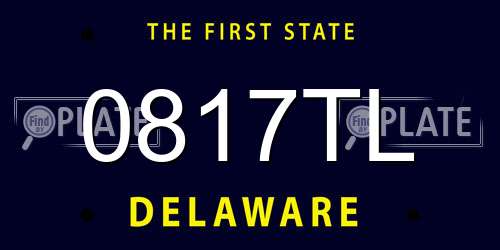 0817TL Delaware License Plate