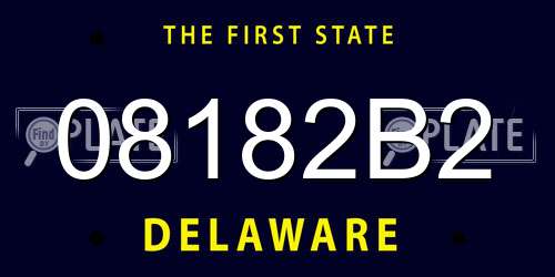 08182B2 Delaware License Plate