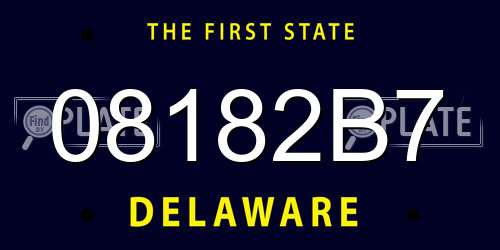 08182B7 Delaware License Plate