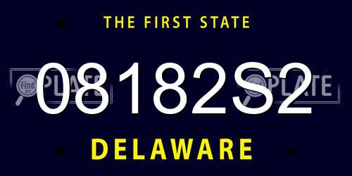 08182S2 Delaware License Plate