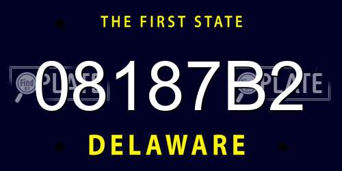 08187B2 Delaware License Plate