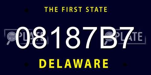 08187B7 Delaware License Plate