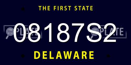 08187S2 Delaware License Plate