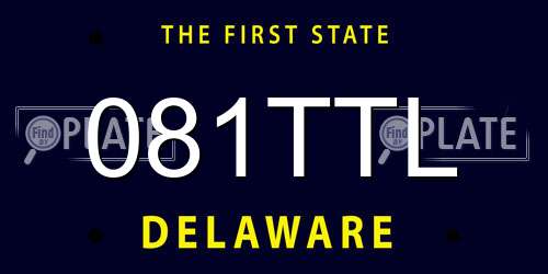 081TTL Delaware License Plate