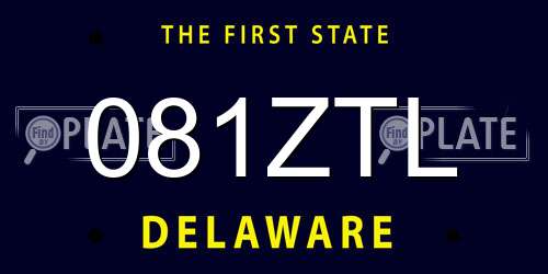 081ZTL Delaware License Plate