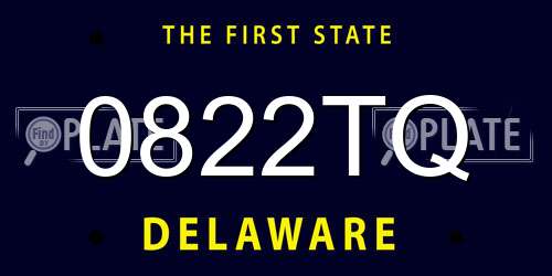 0822TQ Delaware License Plate